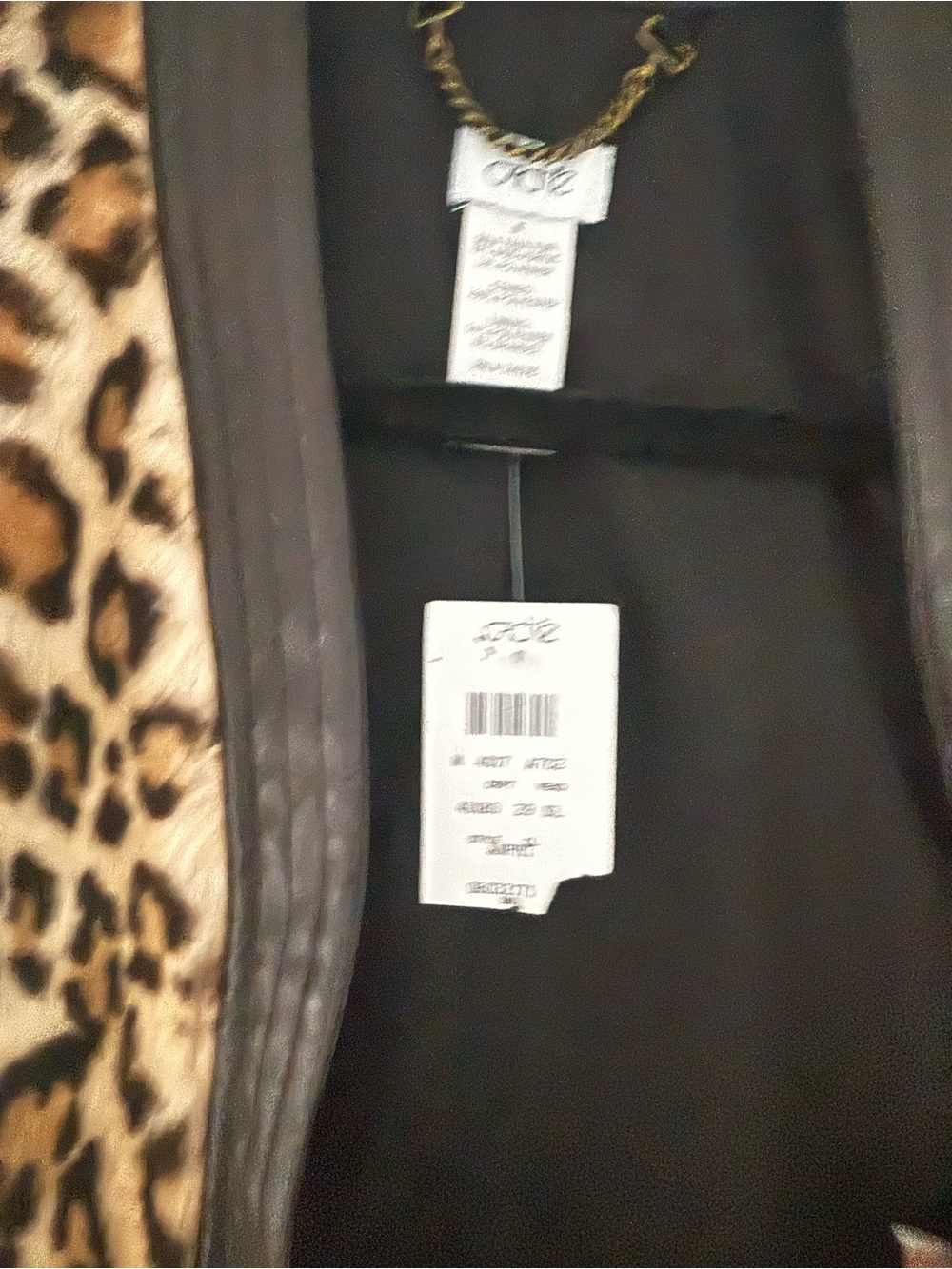 Cache Leopard-Print Faux Fur Vest with Black Trim and Gold Chain Accent - Picture 2 of 7